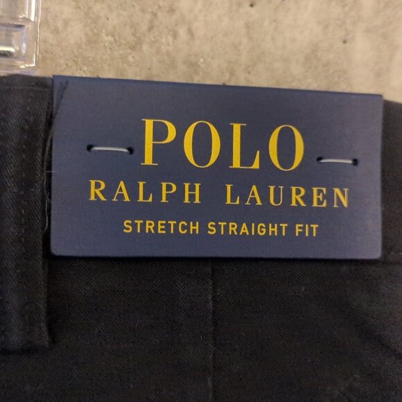 NWT Polo Ralph Lauren Mens 38x32 (m 38x31) Black Chino Pants Straight Stretch - Picture 4 of 11